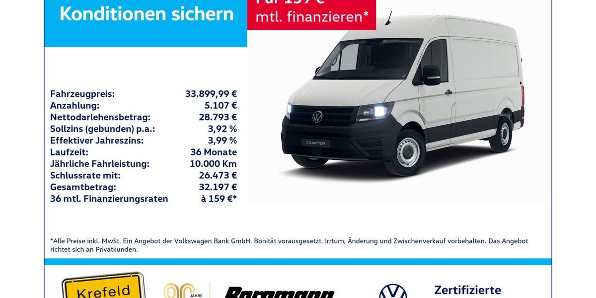VW Crafter 13.246 km 33.900 &euro; Krefeld 47803